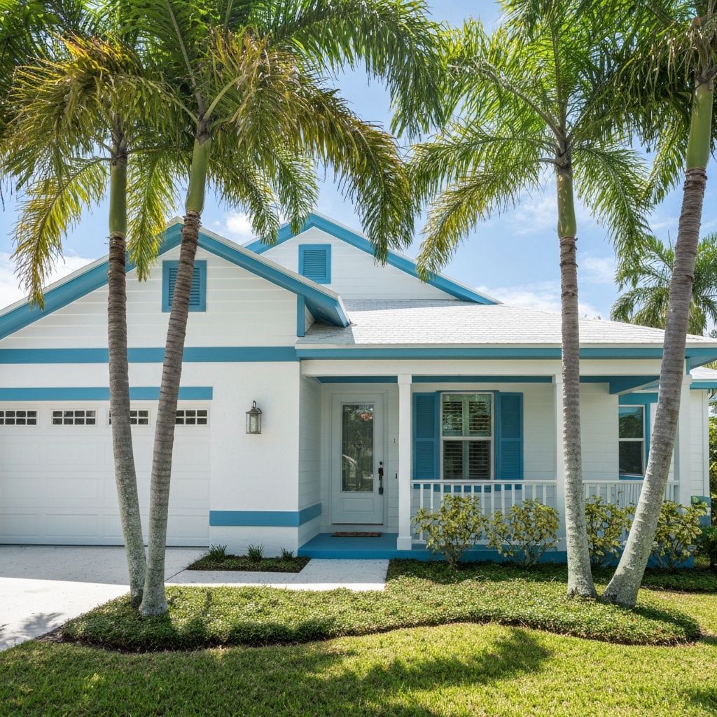 Freshly painted Cape Coral home exterior